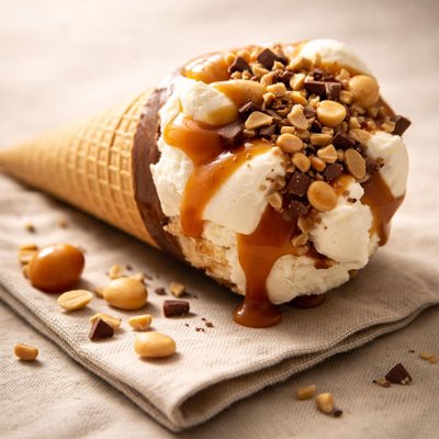 圣代冰淇淋招牌焦糖圆锥