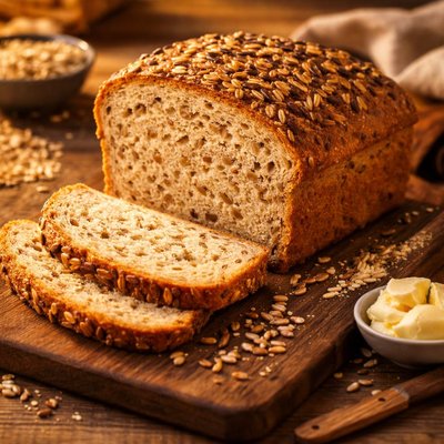 Sunflower and barley bread