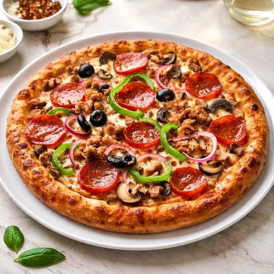 Supreme brick oven pizza