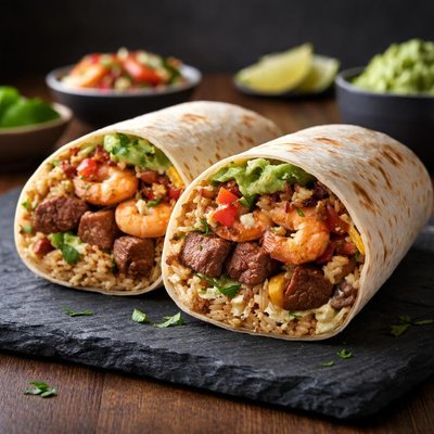 Surf and turf burrito