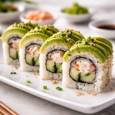 Sushi roll with avocado