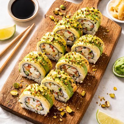 鳄梨开心果寿司卷