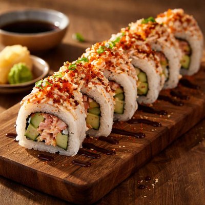 Sushi roll with crab