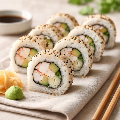 Sushi roll with imitation crab