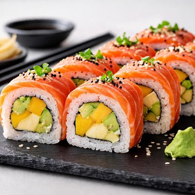 三文鱼芒果寿司卷