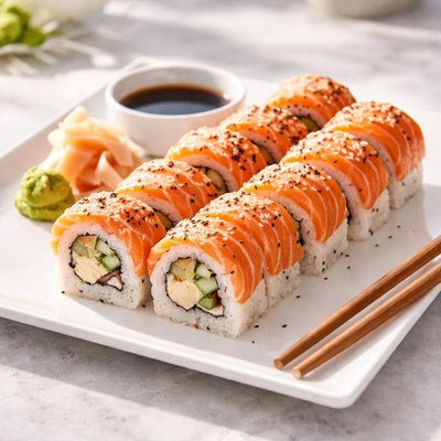 三文鱼芝麻卷