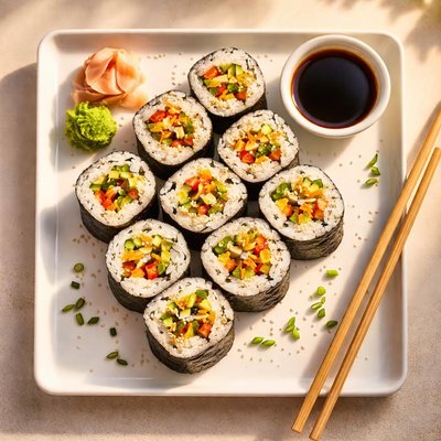 Sushi roll with vegetable