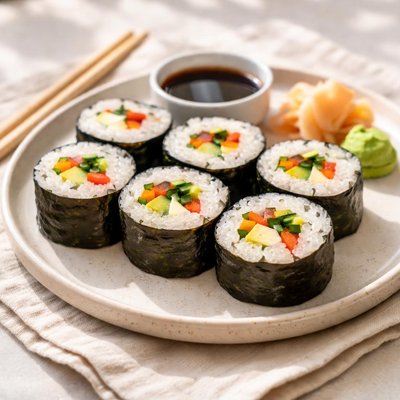 Sushi roll with vegetables