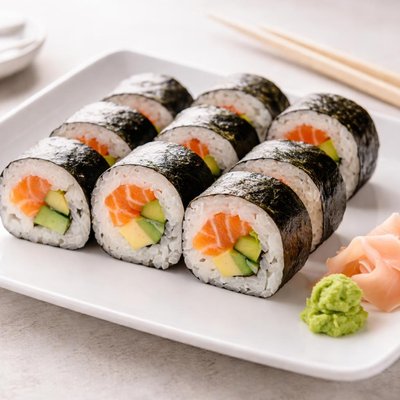 Sushi roll without sauce