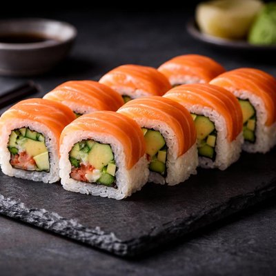 Sushi salmon avocado