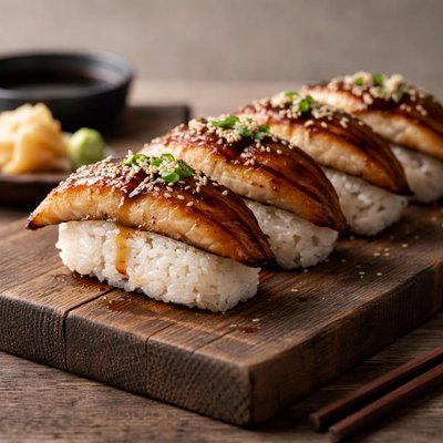 Sushi with grilled fish