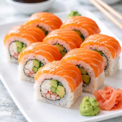 Sushi with salmon