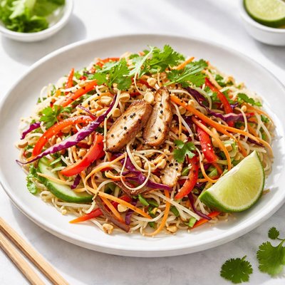 Sweet and spicy asian noodle salad