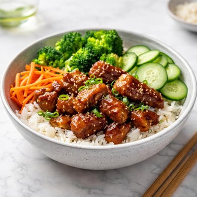 Sweet and spicy pork bowl