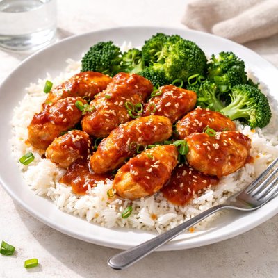 Sweet chilli chicken and rice