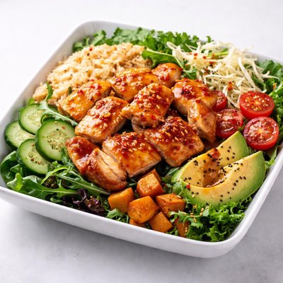 Sweet greens hot honey chicken