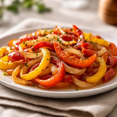 Sweet peppers with onion
