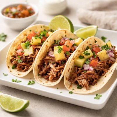 Sweet pork tacos