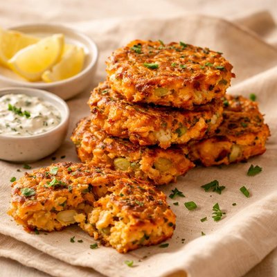 Sweet potato and crab fritters