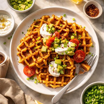 Sweet potato and zucchini waffles