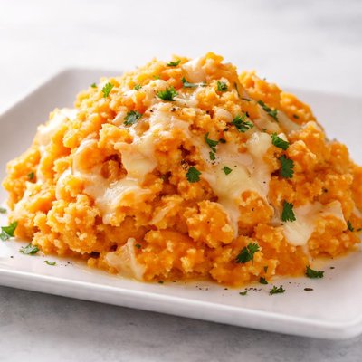 Sweet potato mash with cheese