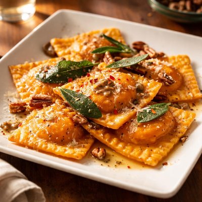 Sweet potato ravioli