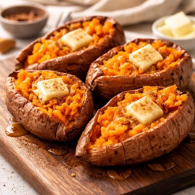 Sweet potato with cinnamon and butter