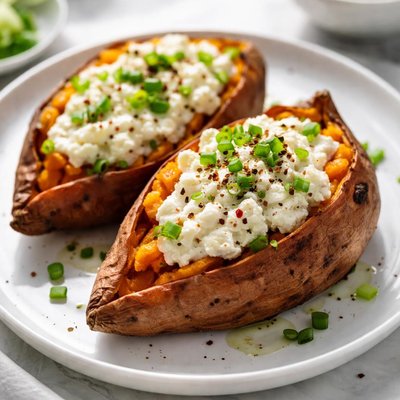 Sweet potato with cottage cheese