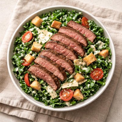Sweetgreen kale caesar with steak