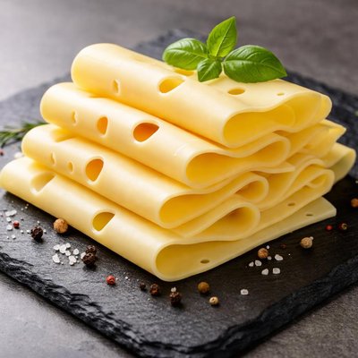 Swiss cheese thin slice