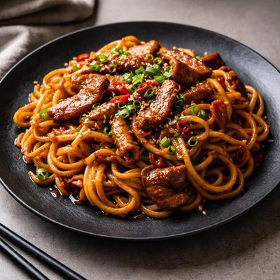 Szechuan pork noodles
