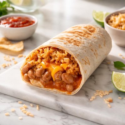 Taco bell beans and rice burrito