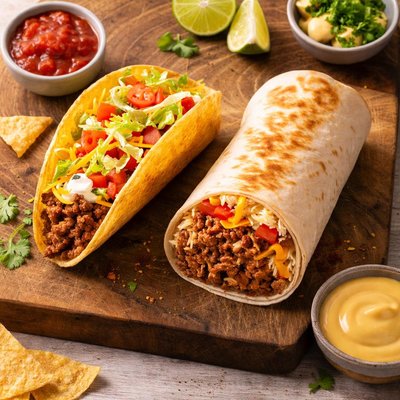 Taco bell beef and bruitto