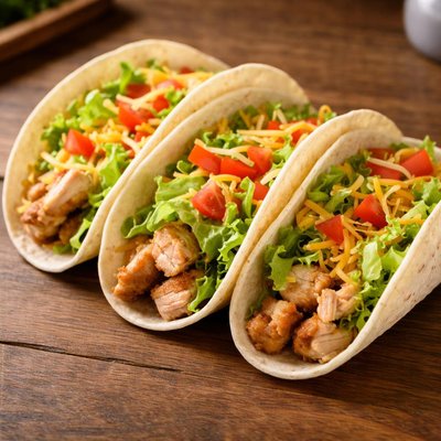 Taco bell chicken soft taco with lettuce