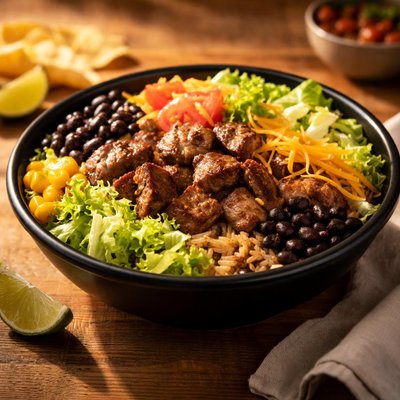 Taco bell steak power bowl minus sour cream and avacado ranch