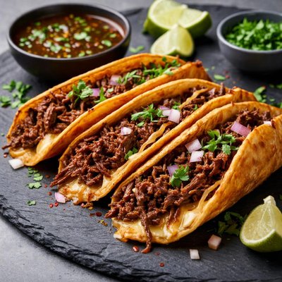 Taco birria with cheese
