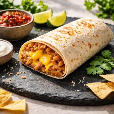 Taco casa bean and cheese burito