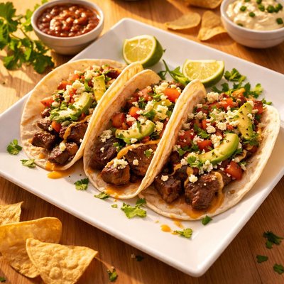 Taco mac steak tacos