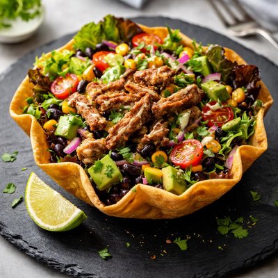Taco salad with carnitas