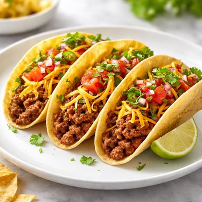 Taco with beef and cheese
