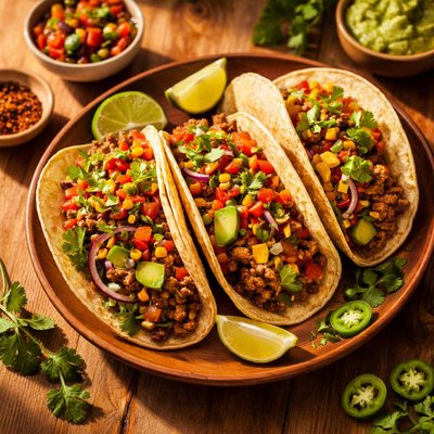 Taco with beef and vegetables