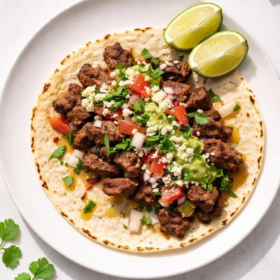 Taco with carne asada