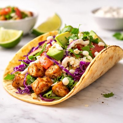 Taco with chicken and cabbage