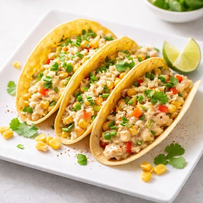 Taco with creamy corn filling