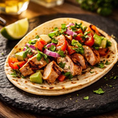 Taco with grilled chicken
