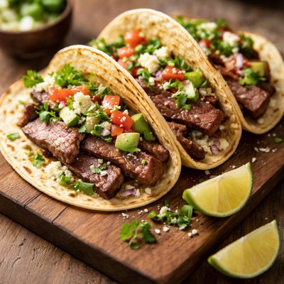 Taco with grilled meat