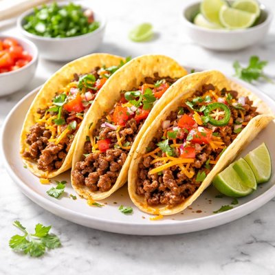 Taco con carne molida y queso