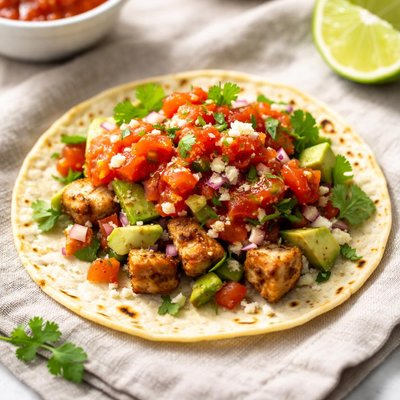 Taco with red salsa