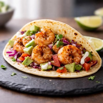 Taco with shrimp