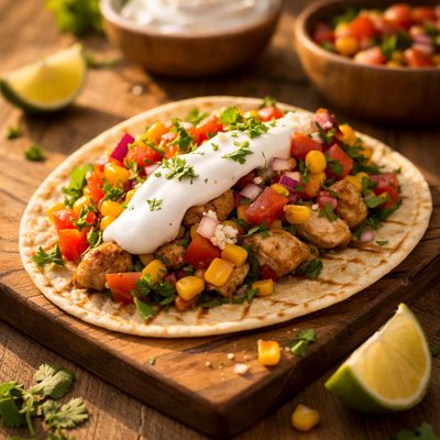 Taco with sour cream